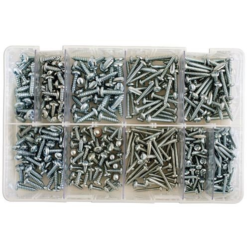 Laser Tools 35000 Assorted Self Tapping Pan Pozi Screws 4-10 Box 700pc