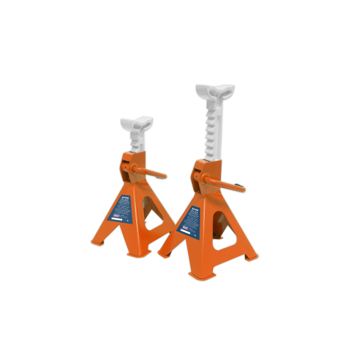 Sealey VS2002OR Axle Stands (Pair) 2 Tonne Capacity per Stand Ratchet Type - Orange